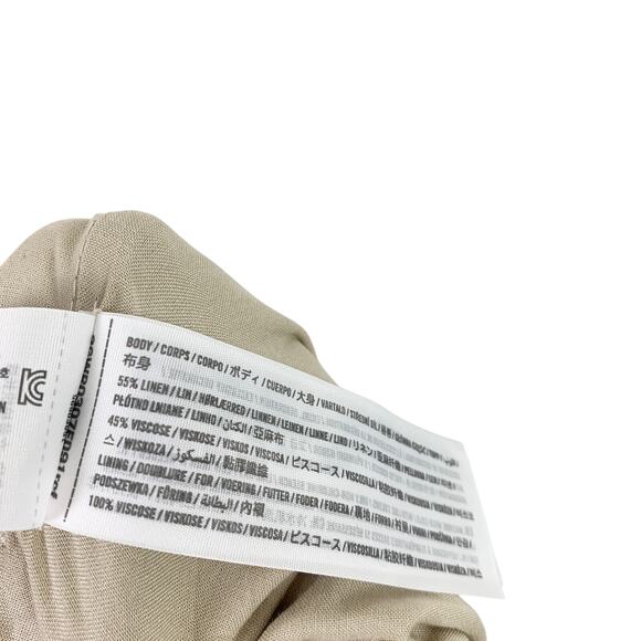 NWT Abercrombie Linen-Blend Pull-On Wide Leg Trouser Pant Light Beige Medium - Picture 8 of 8